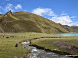 Na brehoch jazera Yamdrok- Tso (4 439m)